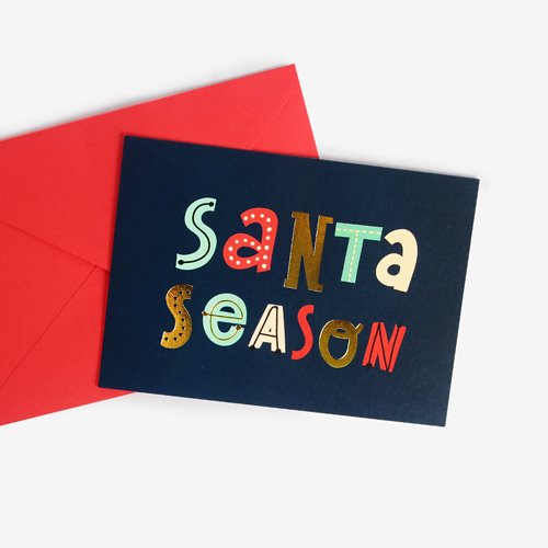 [금박] 산타시즌 크리스마스 카드 set (50개)