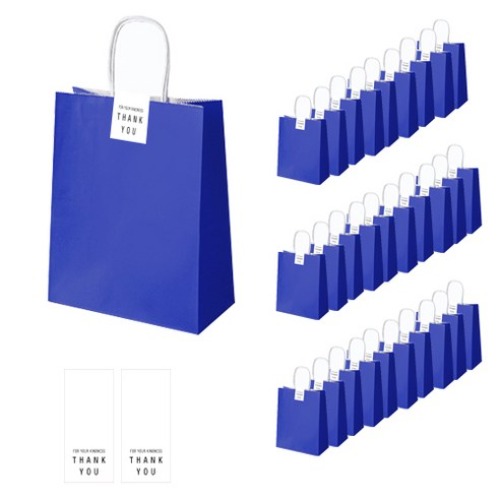 블루 쇼핑백 중 60개 + 땡큐 직사각 라벨 60개
