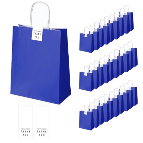 블루 쇼핑백 대 60개 + 땡큐 직사각 라벨 60개