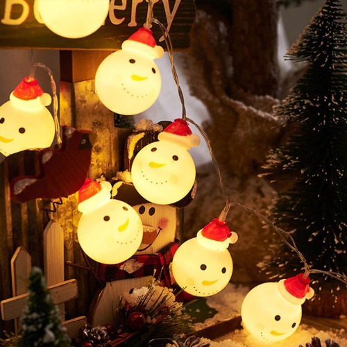 크리스마스 스노우맨 LED 조명 가랜드 (10개)